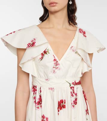 Abito midi in cotone con stampa floreale | Giambattista Valli