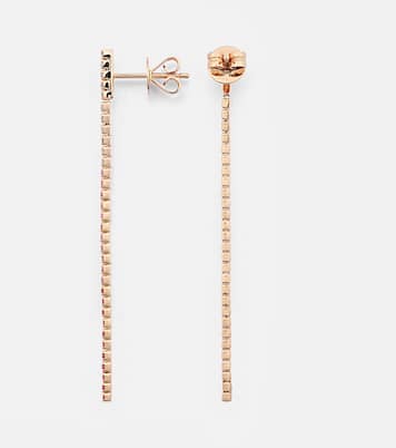 Boucles d’oreilles Single Thread Drop en or rose 18 ct et diamants | Shay Jewelry