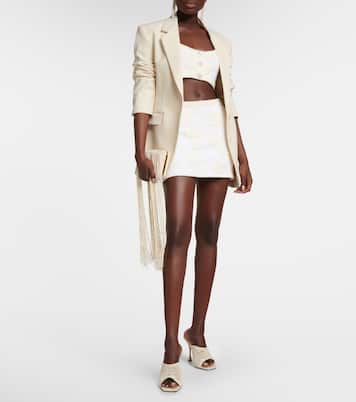 Embroidered wool-blend crop top | Magda Butrym