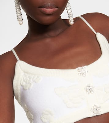 Embroidered wool-blend crop top | Magda Butrym