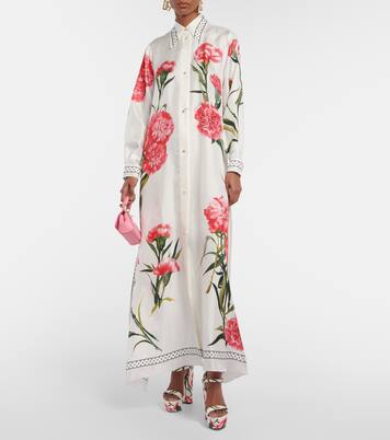 Floral-printed silk twill kaftan | Dolce&Gabbana