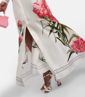 Floral-printed silk twill kaftan | Dolce&Gabbana