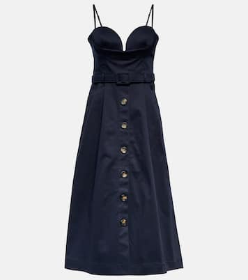 Vestido midi en mezcla de algodón | Carolina Herrera