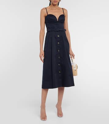 Vestido midi en mezcla de algodón | Carolina Herrera