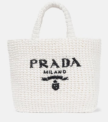 Cabas Small en crochet à logo | Prada