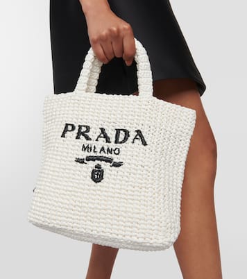Cabas Small en crochet à logo | Prada