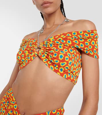 Printed strapless crop top | Rabanne