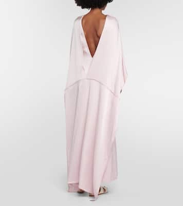 Caped silk satin gown | Gabriela Hearst
