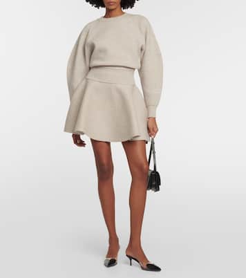 Minifalda flared en mezcla de lana | Alaïa