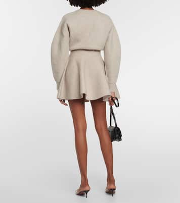 Minifalda flared en mezcla de lana | Alaïa
