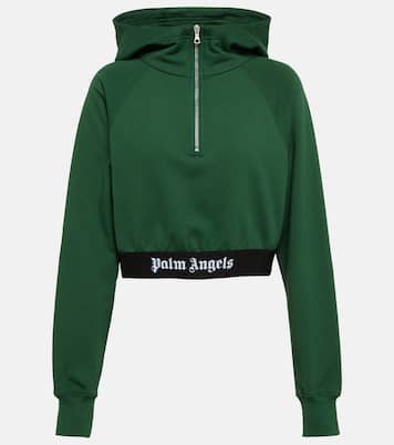 Logo cotton jersey hoodie | Palm Angels