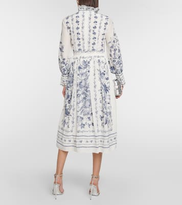 Abito midi in crêpe de chine con stampa | Erdem