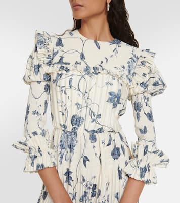 Vestido de fiesta de satén plisado | Erdem
