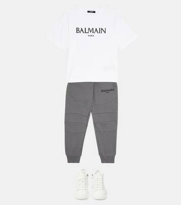 Pantalon de survêtement en coton à logo | Balmain Kids