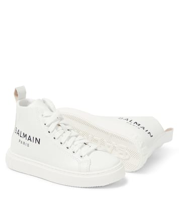 High-Top Sneakers aus Leder | Balmain Kids