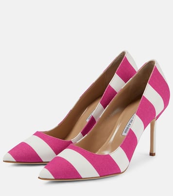 Salones BB 90 de lona a rayas | Manolo Blahnik