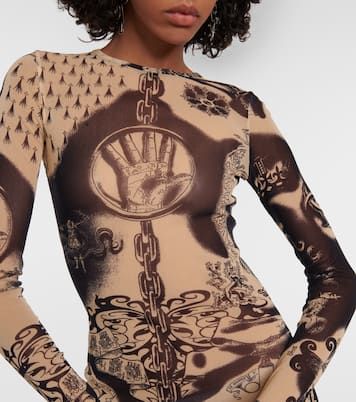 Tattoo Collection mesh midi dress | Jean Paul Gaultier