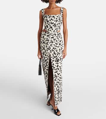 Dalmatian embellished denim corset | Area