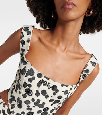 Dalmatian embellished denim corset | Area