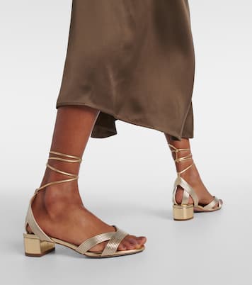 Sandalen Ari 35 aus Metallic-Leder | Aquazzura