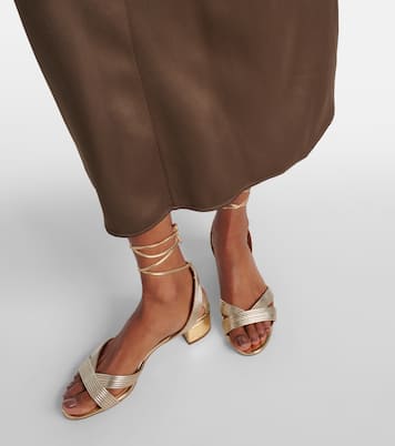 Sandalen Ari 35 aus Metallic-Leder | Aquazzura