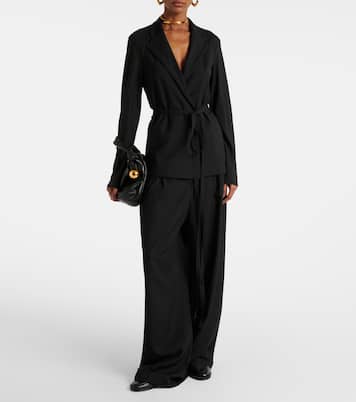 Haxo wool-blend voile wrap blazer | Joseph