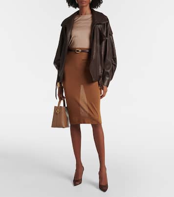 Gonna midi in maglia a vita alta | Saint Laurent