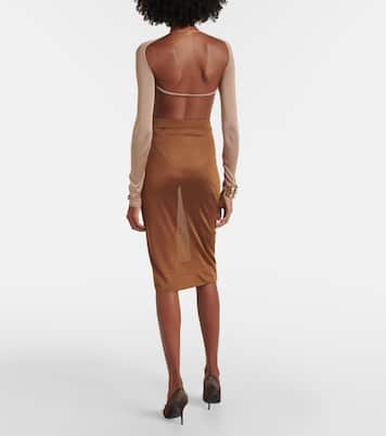 Gonna midi in maglia a vita alta | Saint Laurent