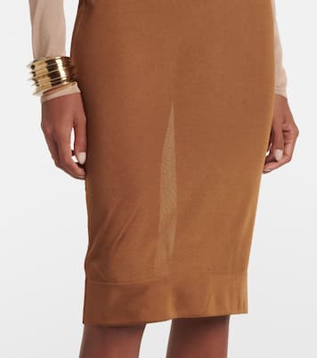 Gonna midi in maglia a vita alta | Saint Laurent