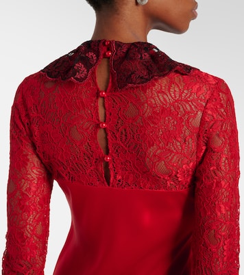Robe longue en soie mélangée et dentelle | Rodarte