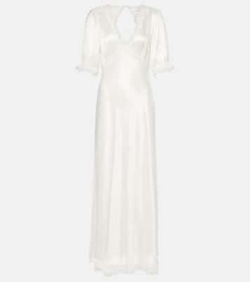 Annabella lace-trimmed satin maxi dress | Rixo
