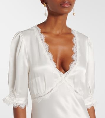 Annabella lace-trimmed satin maxi dress | Rixo