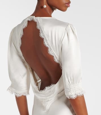 Annabella lace-trimmed satin maxi dress | Rixo