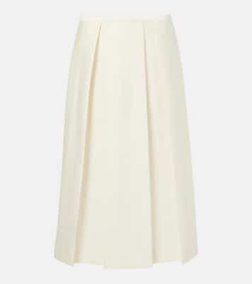 Gonna midi Twinflower in lana e seta | Toteme