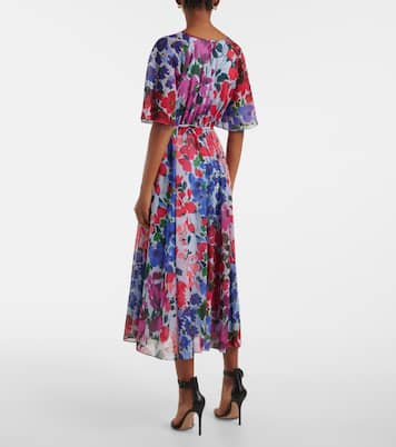 Floral gathered midi dress | Carolina Herrera