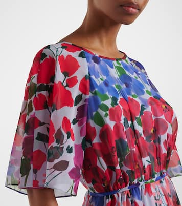 Floral gathered midi dress | Carolina Herrera