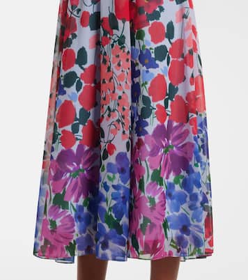Floral gathered midi dress | Carolina Herrera