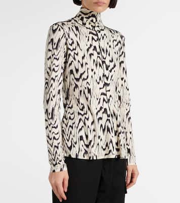White Label Audrey printed jersey turtleneck top | Proenza Schouler