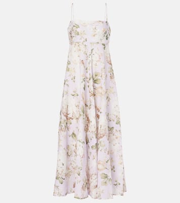 Abito midi Acacia in lino con stampa | Zimmermann