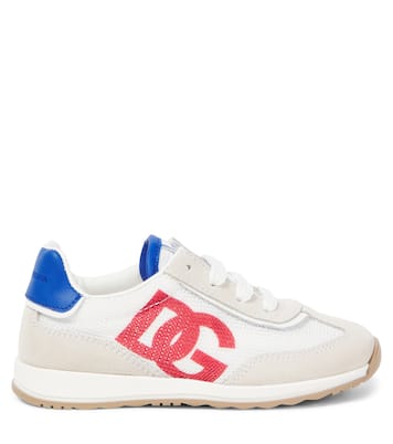 DG suede-trimmed sneakers | Dolce&Gabbana Kids