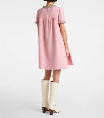 Vestido corto de Crepe Couture bordado | Valentino
