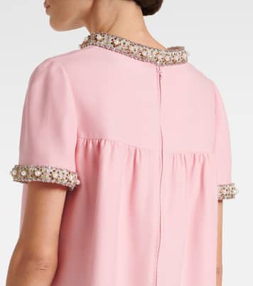 Vestido corto de Crepe Couture bordado | Valentino
