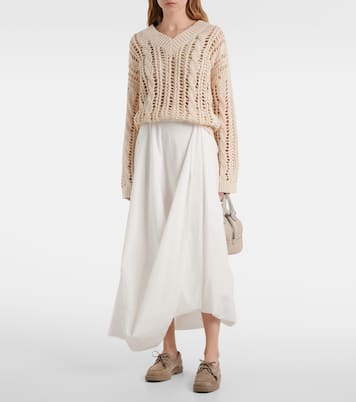 Falda larga de mezcla de algodón | Brunello Cucinelli