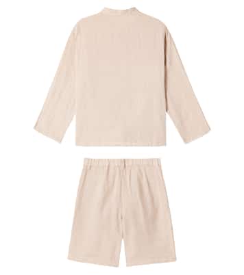 T-shirt e shorts in lino | Il Gufo