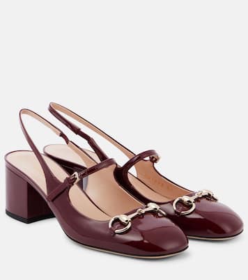 Pumps Mary Jane slingback Horsebit in vernice | Gucci