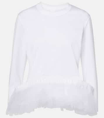 Top de algodón con ribete de tul | Noir Kei Ninomiya