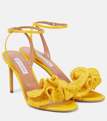 Noches Tropicales 85 raffia sandals | Aquazzura