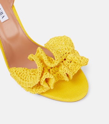 Noches Tropicales 85 raffia sandals | Aquazzura