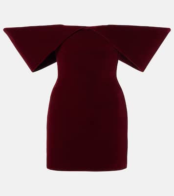 Off-Shoulder-Minikleid aus Samt | David Koma