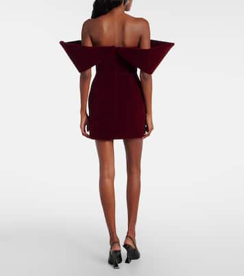 Off-Shoulder-Minikleid aus Samt | David Koma